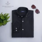 ⁦قميص اكسفورد قطن (بدون جيب) - اسود⁩ - الصورة ⁦2⁩